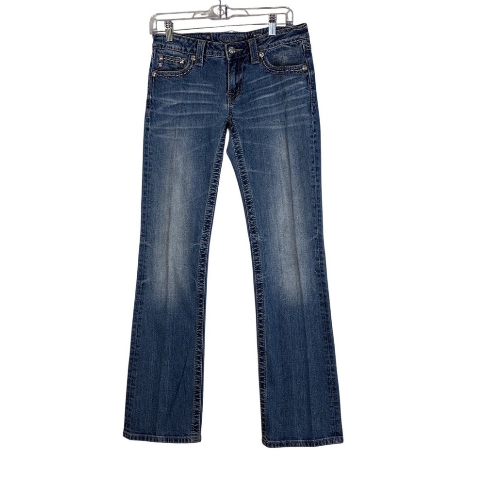 Miss Me Bootcut Jeans Dark Wash Embellished Flap Pocket JW5403B Size 29 x 34